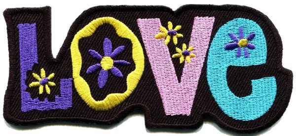 Personnalisé Amour paix hippie boho rétro fleur puissance hippy brodé fer-sur patch nouveau design badge livraison gratuite