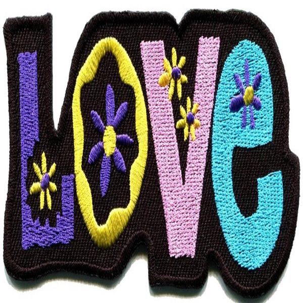 Personnalisé amour paix hippie boho rétro fleur puissance hippie brodé patch thermocollant nouveau design badge 212q