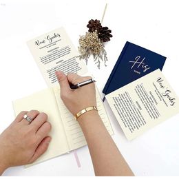 Livres de vœux de mariage personnalisés, livre d'officiant pour sa journée et pour elle, avec couverture rigide, feuille d'or Rose, bords dorés, Mini Journal de vœux