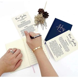 Libros de votos de boda encantadores personalizados, libro para oficiantes del día de él y de ella con tapa dura, lámina de oro rosa, bordes dorados, mini diario de votos