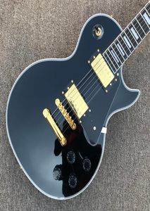 Aangepaste LP Electric Guitar Gole Hardware 2 Pickups Rosewood Break Black Solid Mahony Body Guitar 0035968785