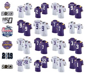 PERSONALIZADO LSU Tigers Jersey de fútbol personalizado NCAA College Joe Burrow Burreaux Odell Beckham Jr. Justin Jefferson Tryann Mathieu Leonard Fournett