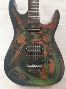 Pont trémolo pour guitare électrique Signature George Lynch, crânes serpents fabriqués en chine, écrou de verrouillage, matériel noir, micros SH