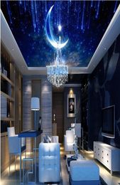 Fond d'écran 3D de luxe personnalisé pour plafonds Dream Sky Moon Moon non tissé Pilation peint de plafond papier peint européen 1881512