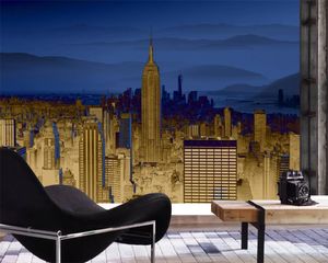 Papier peint 3d de luxe personnalisé Style nord-européen et américain Golden Luxury City and Mountain Landscape Photo 3d Wallpaper