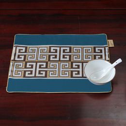 Custom Luxe Chinese stijl zijde brokaat eettafel matten antislip placemats vaas kom plaat koffie theeblok 31 x 40 cm