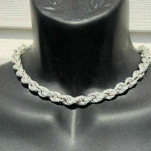 Aangepaste luxe choker ketting hiphop ijsketens voor mannen 15 mm vvs moissanite voor mannen sterling zilver 925 touwketen