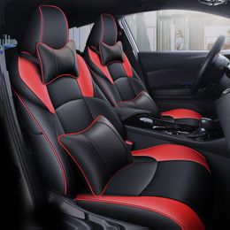 Fundas de asiento de coche con estilo de diseño de lujo personalizado para Toyota CHR 2019-2022, juego completo de interior de cuero sintético resistente al agua