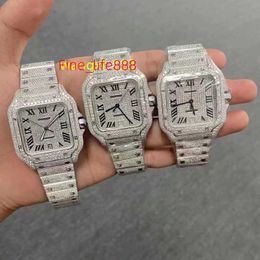 Custom Luxury Men Watches Iced Moissanite Diamonds Bekijk automatische instelling Hip Hop Stijlvolle arbeidskosten voor elke diamant