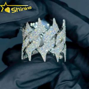 Bijoux Hip Hop Moisanite Moisanite Moisanite Iced Out Championship Ring Silver Sterling Jewelry Men's Diamond Initial Letter Bague