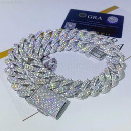 Collier à maillons cubains en diamant Vvs Moissanite de luxe personnalisé, bijoux Hip Hop pour hommes, pendentif de 18mm, Miami
