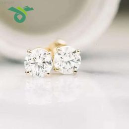 Boucles d'oreilles en or blanc 18 carats sur mesure avec diamant Vvs pour hommes, boucles d'oreilles en diamant cultivé en laboratoire