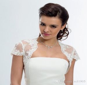 Milon à manches courtes en dentelle blanche sur mesure Mariage Bolero Bridal Veste Cap