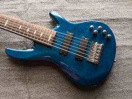 Custom Made 6 String One Stuk Body Bass, Rosewood Fingerboard 24 Frets, Chrome Hardware China Electric Guitar Bass