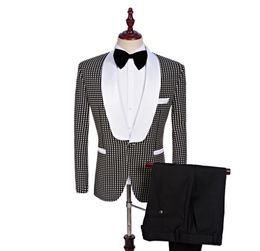 Brand monteur sur mesure Châle Châle Blanche Blanche Tuxedos Black Men Suit Man Wedding Man Twopiece Suite8263365