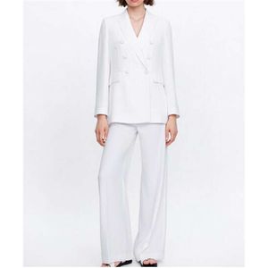 Custom Made Business Pant Suits Women Plus Size Ladies Double Breasted Blazer+broek werkpak voor bruiloftsfeestje