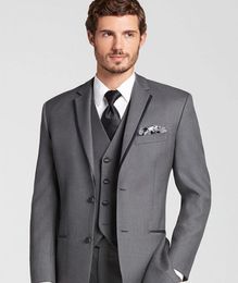 Men de gris sur mesure Tuxedos de mariage trois pièces Business Party Tuxedo Groom Wedding Cost Design Fashion Male Suits