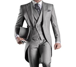 Custom Made Groom Tuxedos Groomsmen Morning Style 14 Style Man Peak Rapel Groomsman Men039S Wedding Suits JacketPantsti9679621