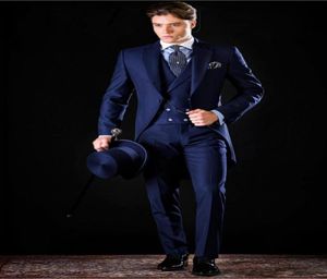 Custom Made Groom Tuxedos Groomsmen Morning Style Man Peak Rapel Groomsman Men039S Wedding Suits JacketPantsVest Forma2815280