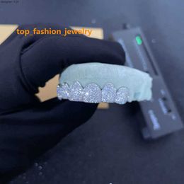 Op maat gemaakte hiphop ijs uit 925 sterling zilveren sieraden permanent gesneden vvs moissaniet diamanten tanden mondgrillz