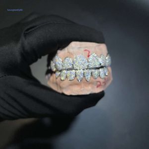 Bijoux Hip Hop sur mesure en argent Sterling glacé, coupe profonde, diamants Moissanite VVS, dents, Grillz