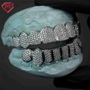 925 Sterling Silver Custom Grillz - VVS Moissanite Iced Out Teeth, Top or Bottom Hip Hop Mouth Jewelry