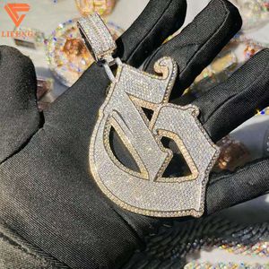 Op maat gemaakte Iced Out Rapper Sieraden Persoonlijk Slot Vvs Moissanite Diamond Fashion Letter Hanger