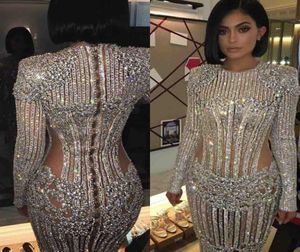 Custom Made Kendall Jenner Kylie Met Gala Robes De Célébrités Tapis Rouge Mode Célébrité En Coupe Illusion Perlée Robes De Soirée1037723