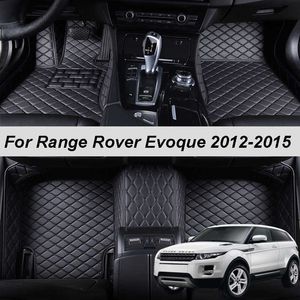 Op maat gemaakte lederen autovloemmatten voor Range Rover Evoque 2012 2013 2014 2015 4 deuren tapijten Tapijten voetblokken Accessoires R230307