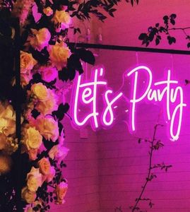 Let039s – panneau néon LED sur mesure, lumières murales pour fête, fenêtre de magasin de mariage, décoration d'anniversaire de Restaurant227k5387071
