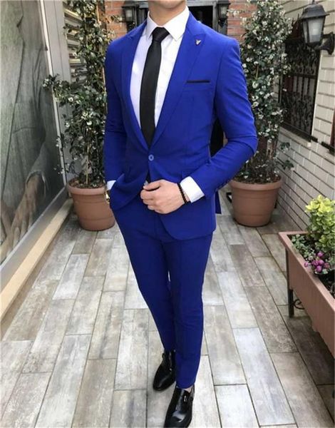 Trajes de hombre hechos a medida, esmoquin de novio verde oliva/azul real, solapa de pico, padrinos de boda, fiesta de graduación/cena, chaqueta para hombre, novio, 2 piezas (chaqueta + pantalones + pajarita) L657