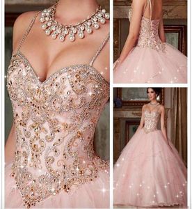Custom gemaakt nieuwe quinceanera -jurk 2022 roze kristallen ball jurk jurk jurken zoet 16 prom feestjurk junior vestidos de 15 anos5382052