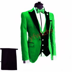 Custom Made One Button Groomsmen Peak Lapel Groom Tuxedos Hommes Costumes Mariage / Bal / Dîner Homme Blazer (Veste + Pantalon + Cravate + Gilet) W932