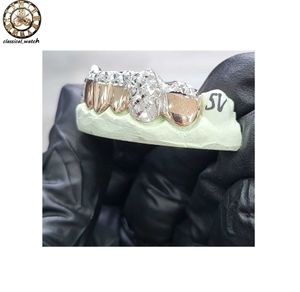 Grills dentaires personnalisés en diamant VVS Moissanite pour hommes, bijoux Hip Hop, sur mesure, Grillz glacé