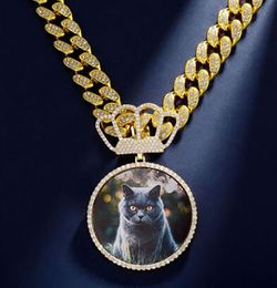 Pendentif Photo sur mesure, or, argent, grande taille, collier pour hommes et femmes, cadeaux, bijoux hip hop