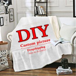 Imagen personalizada Manta DIY Impresión 3D Manta Sherpa en la cama Textiles para el hogar Mantas de lana de cordero de ensueño en las camas para regalo 220616