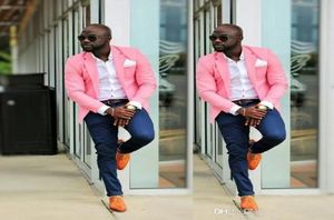 Custom Made Pink Mens Wedding Suits Pants Man Blazer Bruidegom Tuxedo Slim Fit Business Suit Jacked Pants8191858