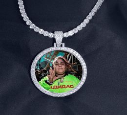 Collier pendentif Po sur mesure, chaîne de Tennis de 4mm, couleur or argent, Zircon cubique glacé, bijoux Hip hop pour hommes, cadeau 91389122672737