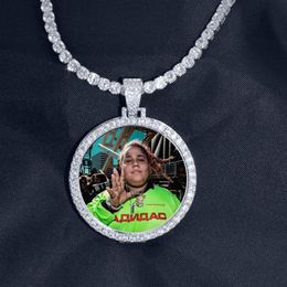 Collier pendentif Po sur mesure pour hommes, chaîne de Tennis de 4mm, couleur or argent, Zircon cubique glacé, bijoux Hip hop, cadeau 295a