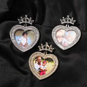 Custom Made Prinses Foto Po Hanger Ketting Icy Zirkoon Charm met 24 Touw Ketting Mannen Vrouwen Hiphop Rock Sieraden Gift319t