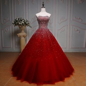 Custom Made Quinceanera Abiti 2021 Organza Bling Beads Ball Gown Corsetto Sweet 16 Dress Paillettes Lace-up Debuttante Prom Party Dres244P