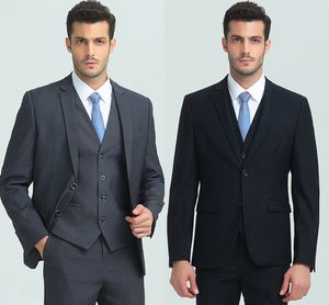Custom Made Slim Fit deux boutons garçons d'honneur revers marié Tuxedos bleu hommes costumes mariage/bal meilleur homme Blazer (veste + pantalon + gilet) HY6020