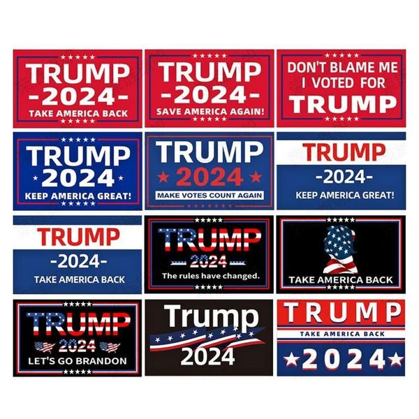 Drapeau Trump sur mesure pour les élections présidentielles de 2024, conceptions directes d'usine, 3x5 pieds, 90x150 Cm, ramène l'Amérique, DHL C1201
