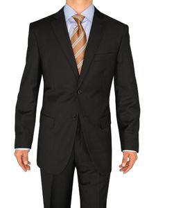 Tuxedos sur mesure pour hommes, costume classique d'affaires, robe de mariée noire, costume à 2 boutons, revers cranté (veste + pantalon)