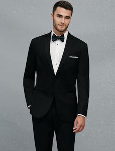 Por encargo dos botones negro novio esmoquin muesca solapa padrinos de boda para hombre trajes de fiesta de bodas (chaqueta + pantalones + faja + corbata) H298