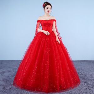 Robes De mariée sur mesure 2020 nouvelle robe De mariée romantique rouge grande taille chérie robe De princesse broderie Vestido De Novia