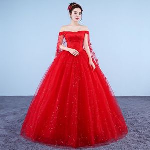 Robes De mariée sur mesure 2020 nouvelle robe De mariée romantique rouge grande taille chérie robe De princesse broderie Vestido De Novia258W