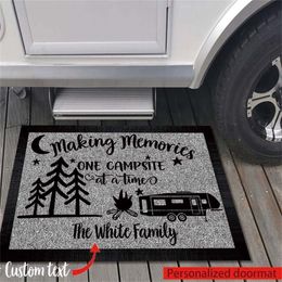 Custom Making Memories Camping Doormat - Tapete de puerta de goma personalizado Class A Rv Motorhome Camper 220513