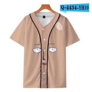 Custom Man Baseball Jersey Knoppen Homme T-shirts 3D Gedrukt Overhemd Streetwear Tees Shirts Heup Hop Kleding Voor en Rug Print Good 070