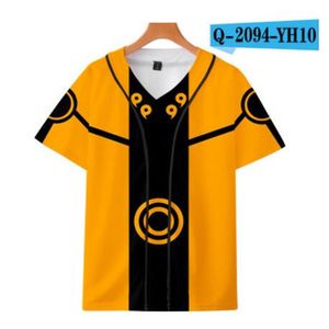 Personnalisé Homme Baseball Jersey Boutons Homme T-shirts 3D Imprimé Chemise Streetwear T-shirts Chemises Hip Hop Vêtements Avant et Arrière Imprimer Bon 041